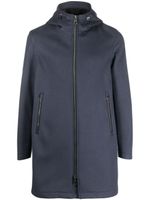 Herno manteau zippé à capuche - Bleu