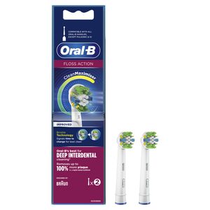 Oral-B FlossAction Opzetborstel Met CleanMaximiser-technologie, Verpakking Van 2 Stuks