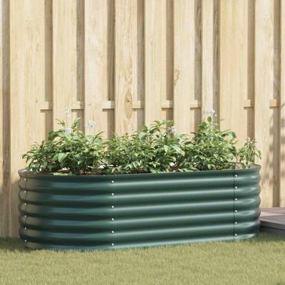 Verhoogde plantenbak Groen 160 x 80 x 44 cm Staal