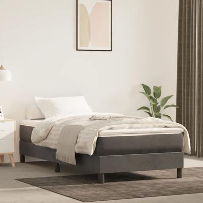 Bedframe zonder matras 100x200 cm fluweel donkergrijs