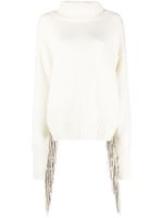 Wild Cashmere pull frangé à col roulé - Blanc