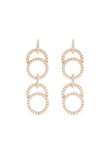 Courbet boucles d'oreilles pendantes Celeste en or rose recyclé 18ct pavées de diamants créés en laboratoire