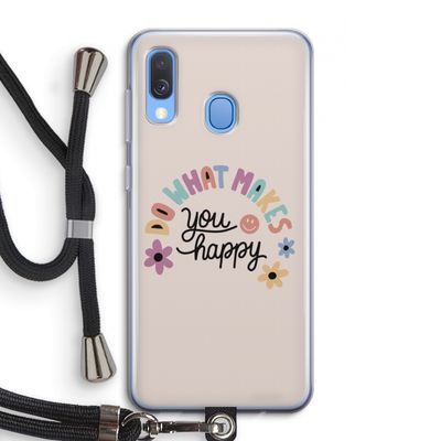 Happy days: Samsung Galaxy A40 Transparant Hoesje met koord