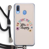 Happy days: Samsung Galaxy A40 Transparant Hoesje met koord Happy days: Samsung Galaxy A40 Transparant Hoesje met koord