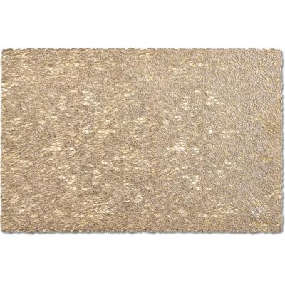 Zeller placemat - 2x - gevlochten - glanzend goud - rechthoekig - 30 x 45 cm