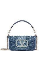 Valentino Garavani petit sac porté épaule Locò en jean - Bleu - thumbnail