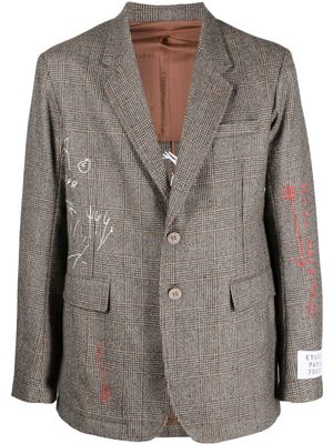 Études Studio blazer boutonné à imprimé graphique - Marron