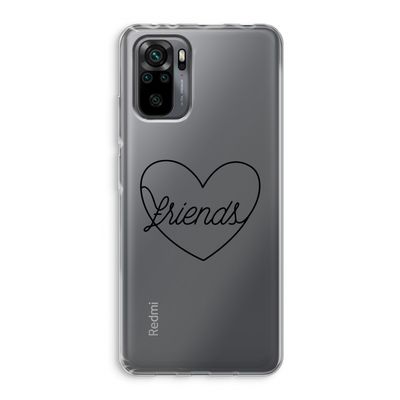 Friends heart black: Xiaomi Redmi Note 10 Pro Transparant Hoesje