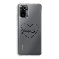 Friends heart black: Xiaomi Redmi Note 10 Pro Transparant Hoesje