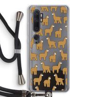 Alpacas: Xiaomi Mi Note 10 Pro Transparant Hoesje met koord