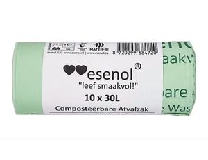 Esenol Composteerbare afvalzakken 30 liter - 1 rol van10st