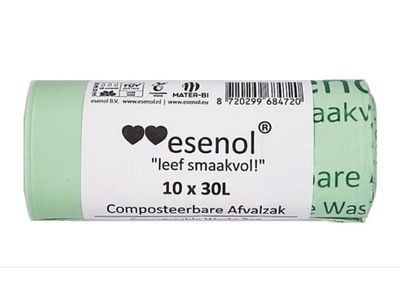 Esenol Composteerbare afvalzakken 30 liter - 1 rol van10st
