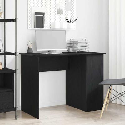 Bureau Zwart Eiken 100x55x75 cm Bewerkt Hout