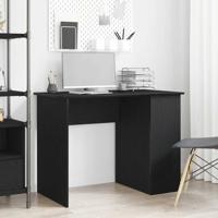 Bureau Zwart Eiken 100x55x75 cm Bewerkt Hout