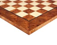 52 cm Luksus Schaakbord van Wortelhout en Iepenhout