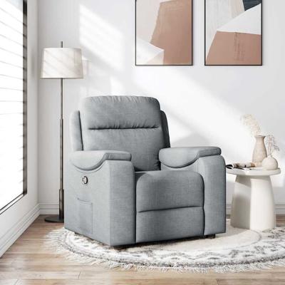 Fauteuil verstelbaar stof lichtgrijs