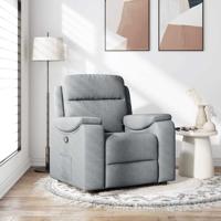 Fauteuil verstelbaar stof lichtgrijs