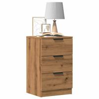 Nachtkastjes 2 st 40x36x65cm bewerkt hout artisanaal eikenkleur