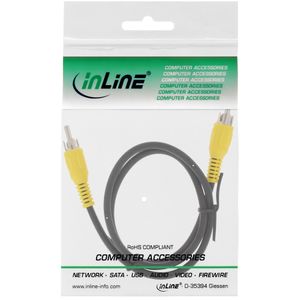InLine 89937B 0.5m RCA RCA Zwart composiet videokabels