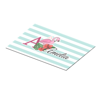 Ronde placemats Schattige dieren flamingo met naam