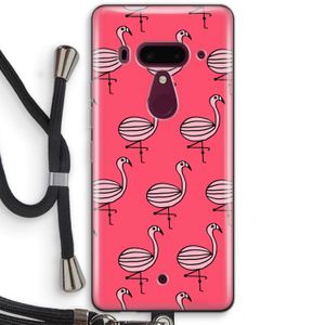 Flamingo: HTC U12+ Transparant Hoesje met koord