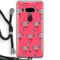 Flamingo: HTC U12+ Transparant Hoesje met koord