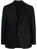 Tagliatore blazer boutonné à détail d'appliqué - Noir