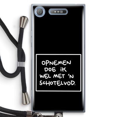 Schotelvod: Sony Xperia XZ1 Transparant Hoesje met koord