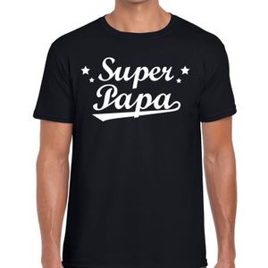 Super papa cadeau t-shirt zwart voor heren