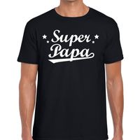 Super papa cadeau t-shirt zwart voor heren - thumbnail