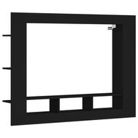 The Living Store tv-meubel - zwart - 152 x 22 x 113 cm - bewerkt hout - thumbnail