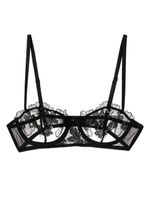 Fleur Du Mal soutien-gorge Violet à fleurs en dentelle - Noir