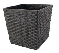 Bloempot BALI vierkant 16,5 cm Donkerbruin