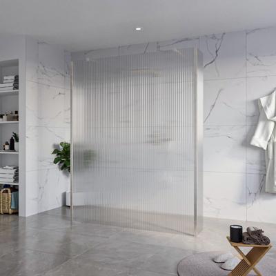 Fortifura Galeria Vrijstaande Inloopdouche - 160x200cm - Helder geribbeld - antikalk - 8mm veiligheidsglas - 2 zijwanden 40cm - wandsteunen en hoekprofielen - Geborsteld RVS PVD (RVS) SW927769 2x/SW797956/SW797948 2x/SW798730 2x