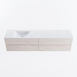 MONDIAZ VICA 200cm badmeubel onderkast Underlayment 4 lades. Wastafel CLOUD links 1 kraangat, kleur Talc.