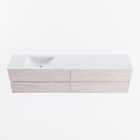 MONDIAZ VICA 200cm badmeubel onderkast Underlayment 4 lades. Wastafel CLOUD links 1 kraangat, kleur Talc.