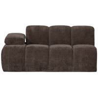 Woood Mojo 1,5-zits bank arm links ribstof Bruin