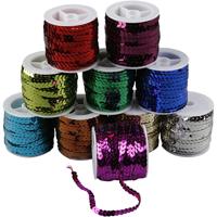 Creativ Company Pailletten lint, b: 6 mm, metallic kleuren, 10x10 m/ 1 doos