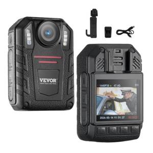 VEVOR 1440P Politie Lichaamscamera 64G Body Cam met 2850mAh Batterij Nachtzicht