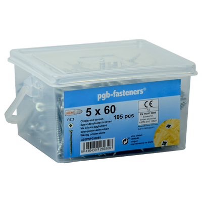 pgb-Europe PGB-FASTENERS | SpaanplaatschroefVZK Ø 5x80 Zn/Emmer 140 | 140 st - GZ60WP050080