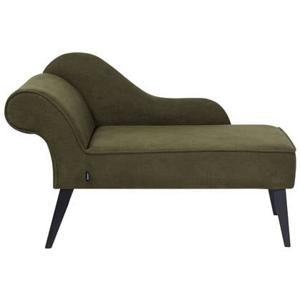 Beliani-BIARRITZ-Chaise longue-Olijfgroen-Linkerzijde-Polyester