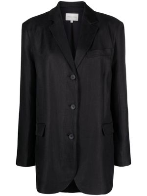 Loulou Studio blazer Sora en lin mélangé - Noir