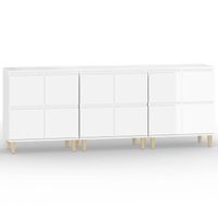 The Living Store Dressoir - Classic s - Hoogglans wit - 60 x 35 x 70 cm - Duurzaam materiaal