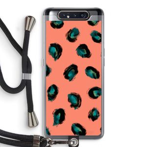 Pink Cheetah: Samsung Galaxy A80 Transparant Hoesje met koord