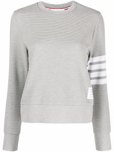 Thom Browne sweat nervuré à détail 4 bandes signature - Gris