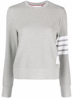 Thom Browne sweat nervuré à détail 4 bandes signature - Gris - thumbnail