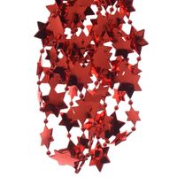 Kerst rode sterren kralenslingers kerstslingers 270 cm - thumbnail