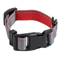 Hondenhalsband grijs rood Stripe S