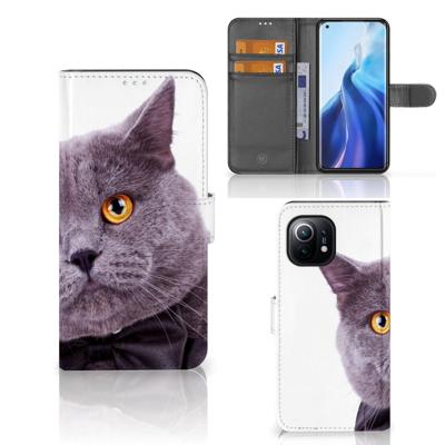 Xiaomi Mi 11 | Telefoonhoesje | Met pasjeshouder | Kat