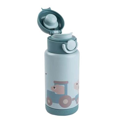 Done By Deer geïsoleerde drinkfles tiny farm - blauw